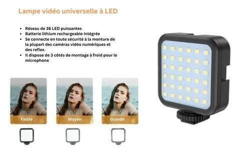 Kit de microphone vidéo professionnel avec trépied et lumière LED