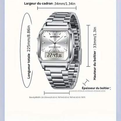 Montre Classique Double Affichage