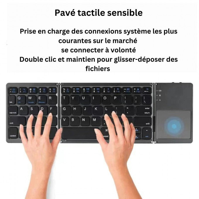 Clavier Bluetooth pliable avec pavé tactile (PROMOTION -40%)