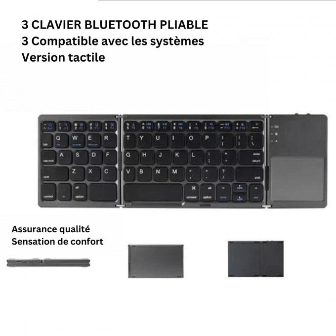 Clavier Bluetooth pliable avec pavé tactile (PROMOTION -40%)