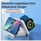 Chargeur sans fil pliable 3-en-1 avec aspiration magnétique